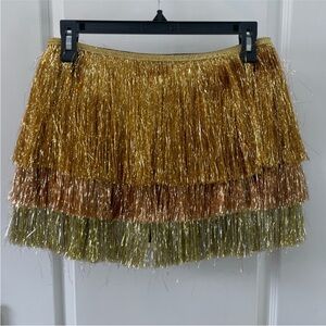 Nasty Gal Metallic Fringe skirt